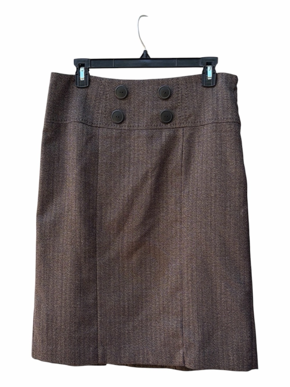 Apt. 9 Brown Pencil Straight Skirt Lined Knee Length Side Zip Career WM SZ 8